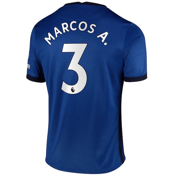 Camiseta Chelsea NO.3 Marcos A. 1ª Kit 2020 2021 Azul